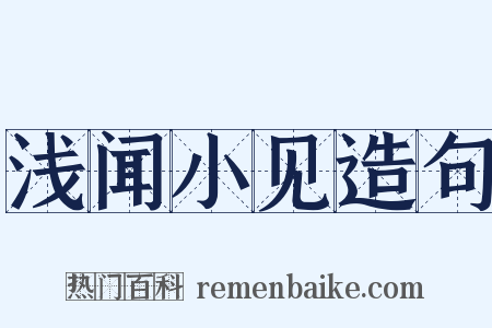 浅闻小见造句是什么意思的图片